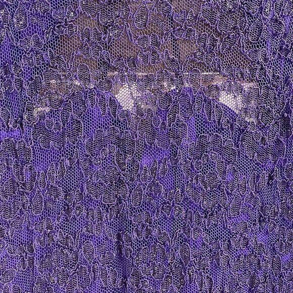 Betsy & Adam Purple Lace Pencil Style Cocktail Dress, Size 9-10, Vintage 80’s - Picture 6 of 10